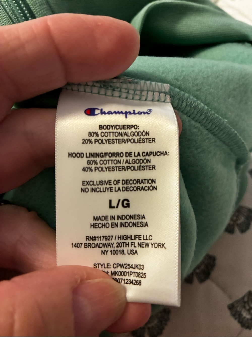 Champion Women's Full-Zip Hoodie in Mint Green - Picture 4 of 14